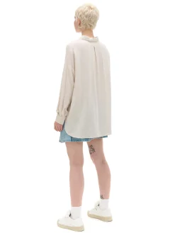 Discount Cropp Jasna koszula oversize z rustykalną strukturą beżowy
