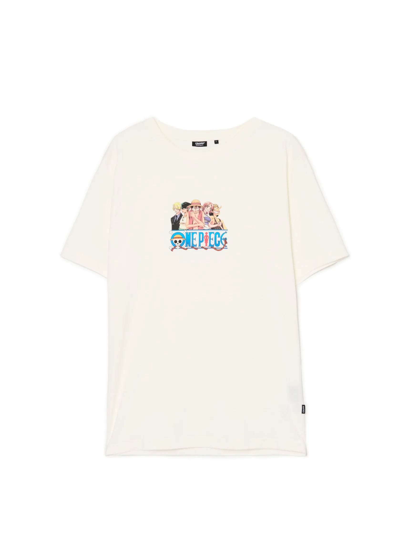 Hot Cropp Jasna koszulka z nadrukiem One Piece kremowy