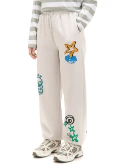 New Cropp Jasne dresowe joggery z nadrukiem jasnyszary