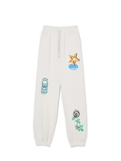 New Cropp Jasne dresowe joggery z nadrukiem jasnyszary