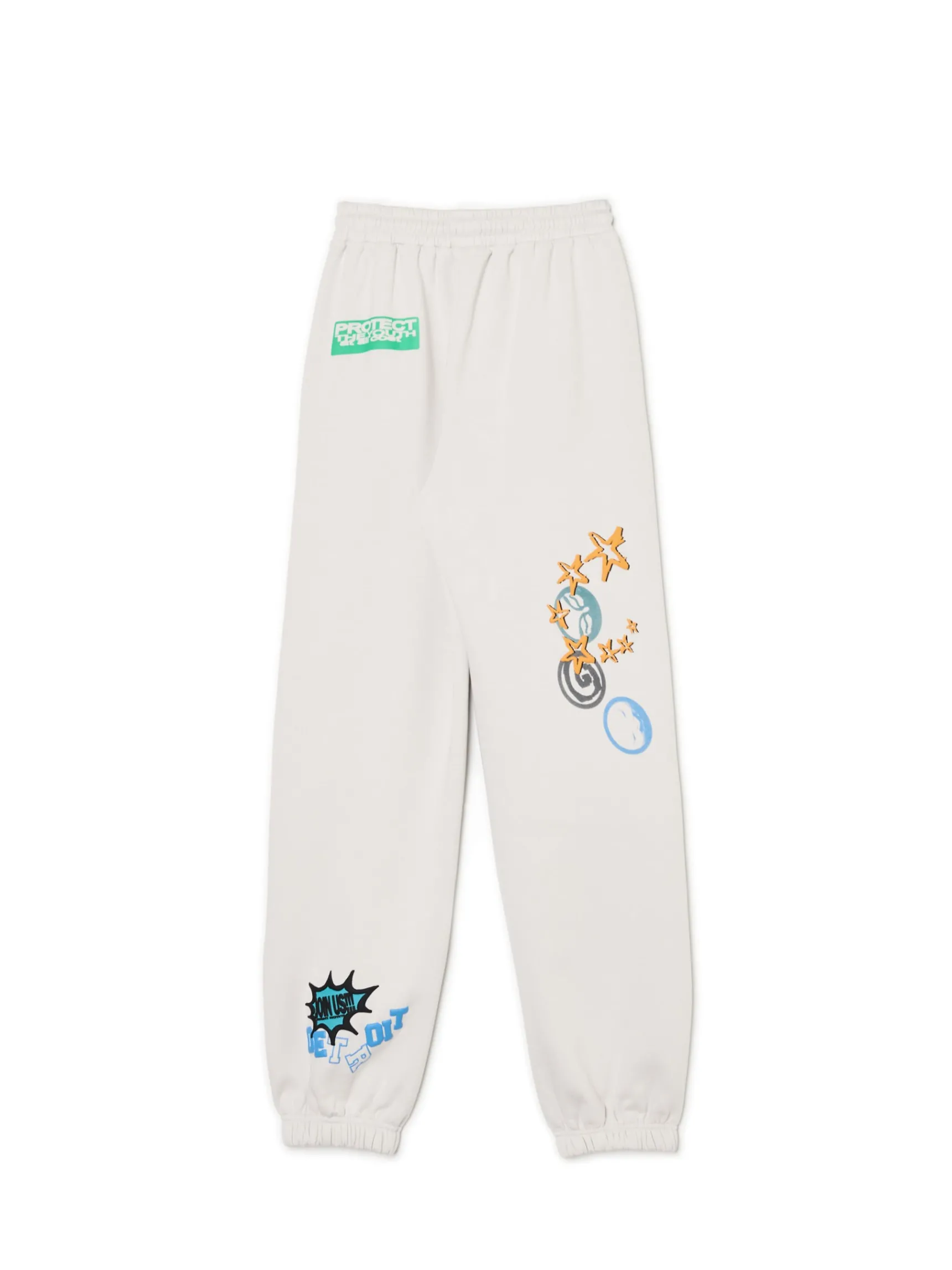 New Cropp Jasne dresowe joggery z nadrukiem jasnyszary