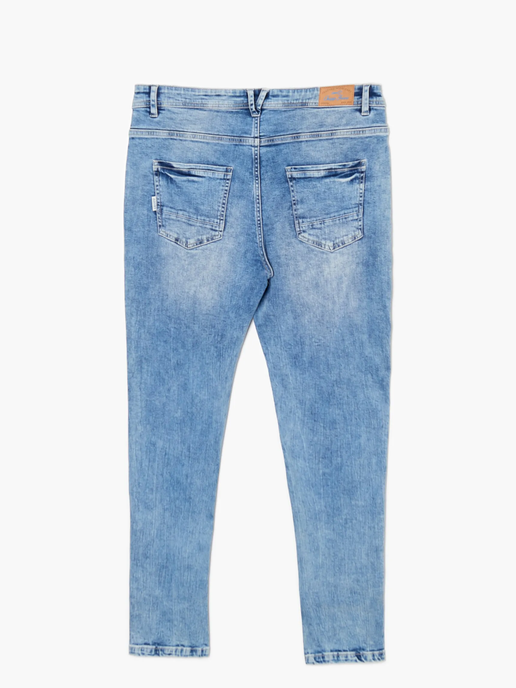 Online Cropp Jasne jeansy carrot niebieski