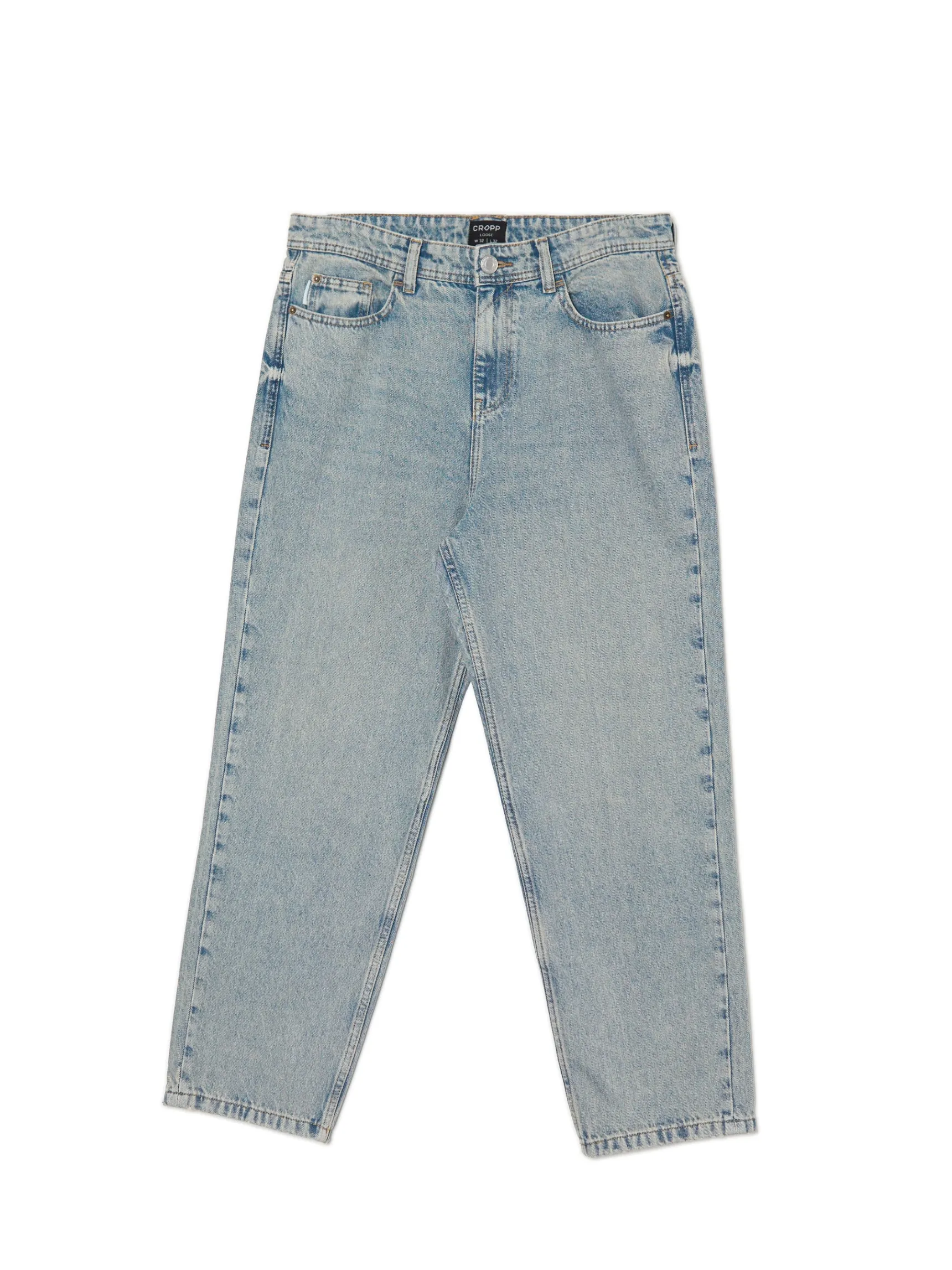 Sale Cropp Jasne jeansy loose niebieski