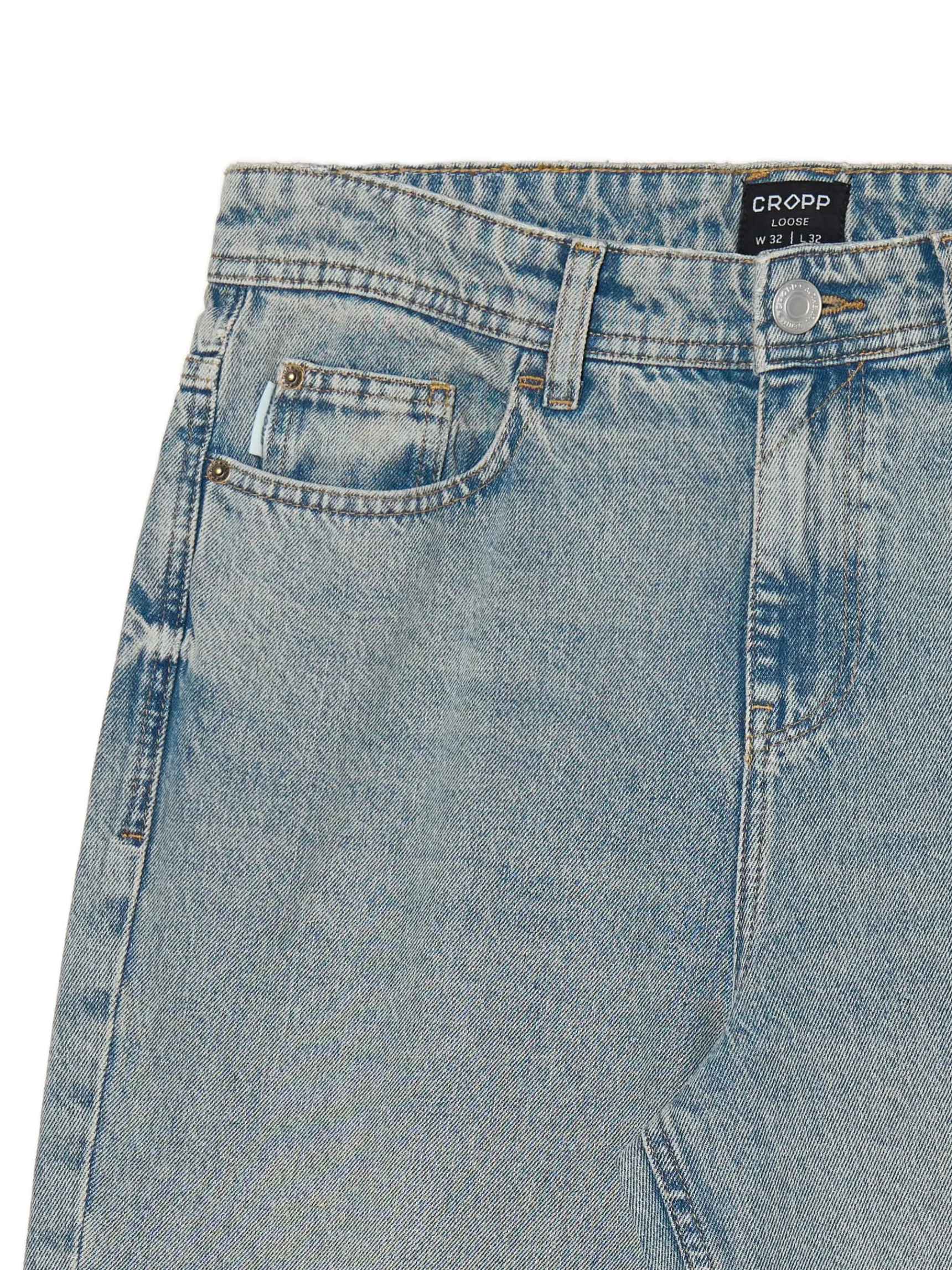 Sale Cropp Jasne jeansy loose niebieski