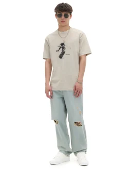 Clearance Cropp Jasne jeansy loose baggy niebieski