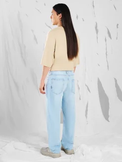 Fashion Cropp Jasne jeansy relaxed niebieski