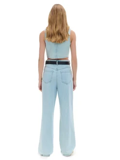Fashion Cropp Jasne jeansy retro wide leg niebieski