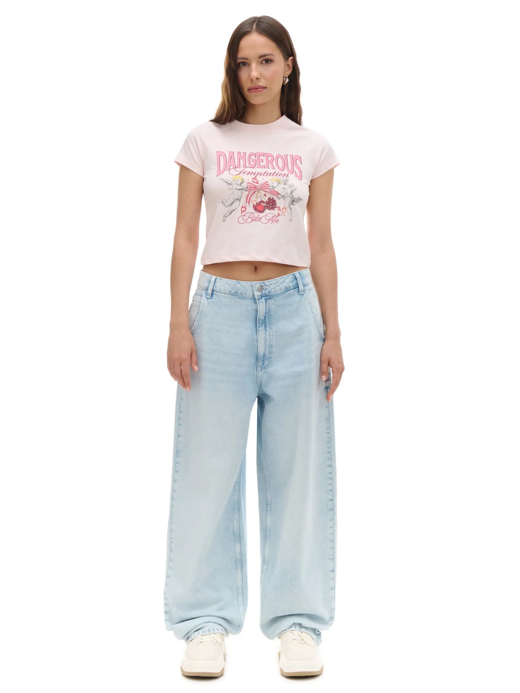 Outlet Cropp Jasne jeansy skater błękitny
