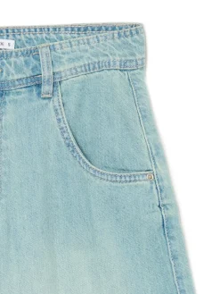 Outlet Cropp Jasne jeansy skater z efektem sprania błękitny
