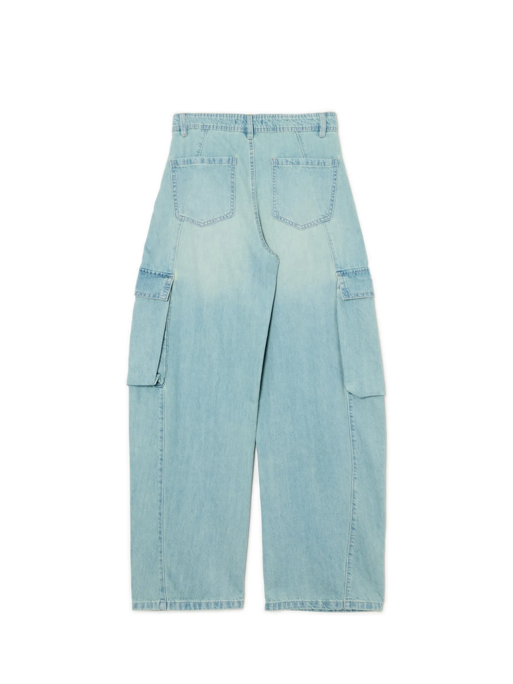 Outlet Cropp Jasne jeansy skater z efektem sprania błękitny