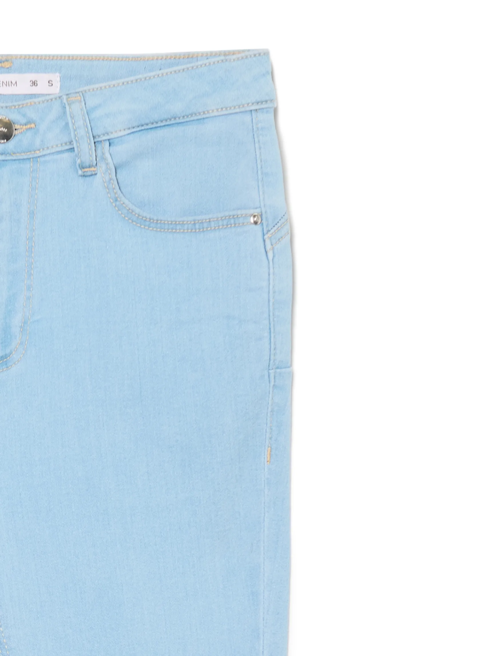 Fashion Cropp Jasne jeansy skinny push up niebieski