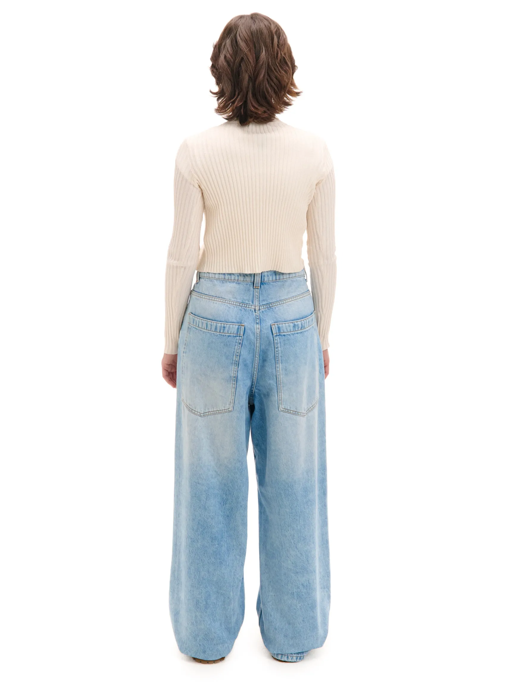 Fashion Cropp Jasne jeansy super baggy niebieski