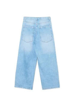 Fashion Cropp Jasne jeansy super baggy niebieski