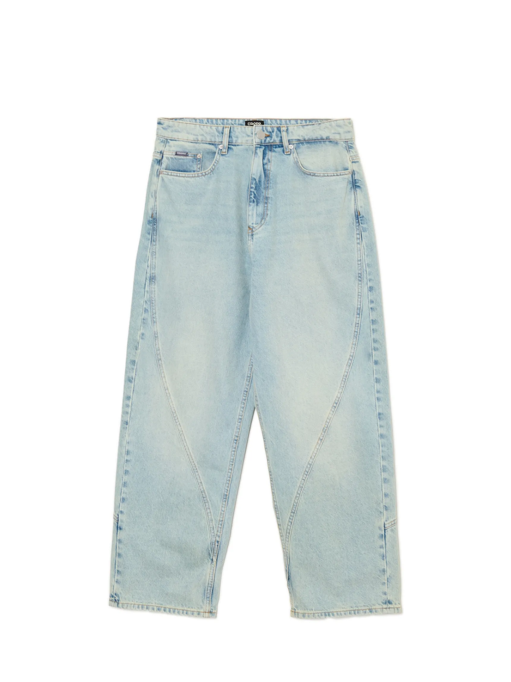 Best Cropp Jasne jeansy super baggy niebieski