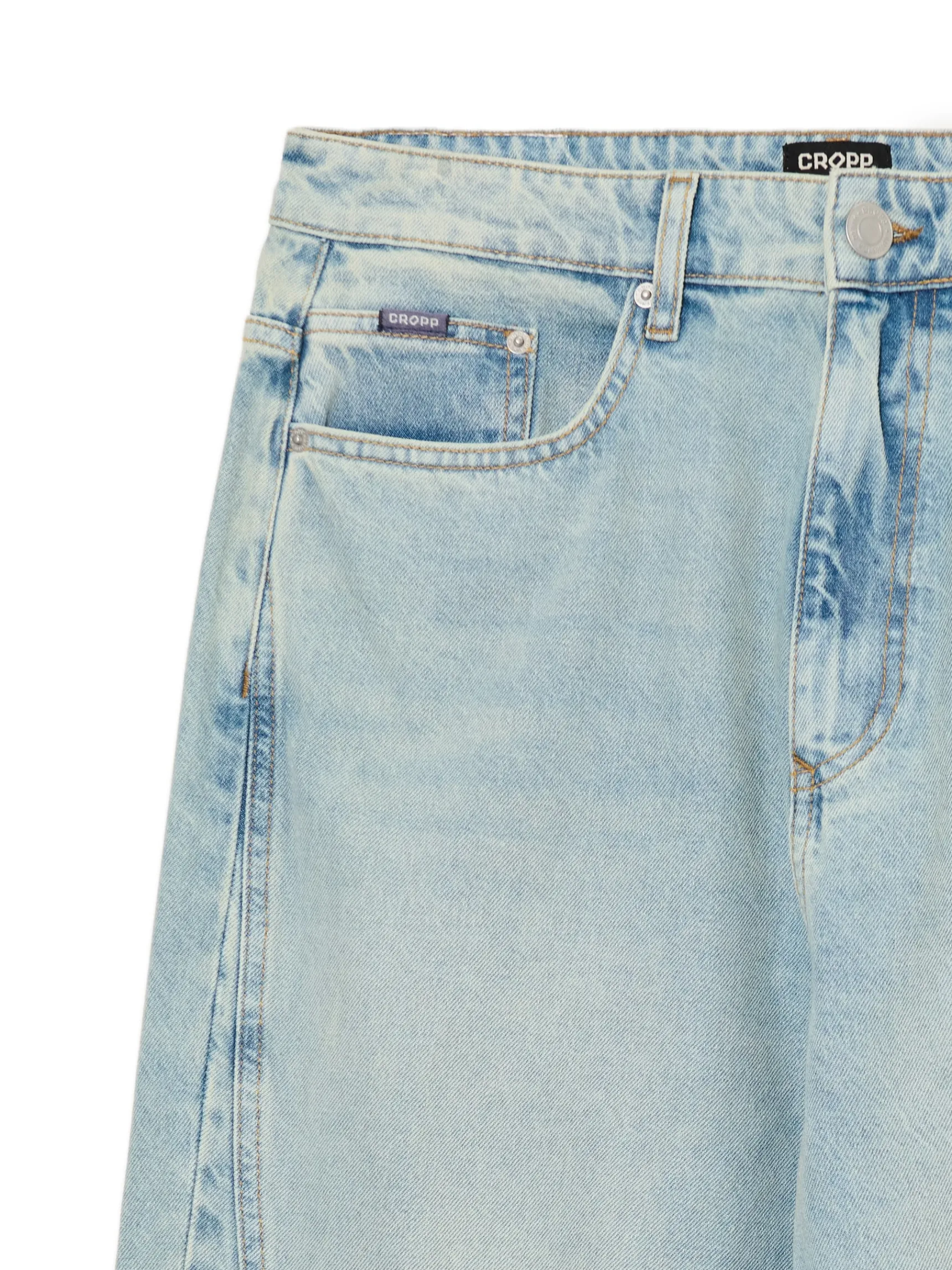 Best Cropp Jasne jeansy super baggy niebieski
