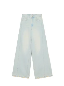 New Cropp Jasne jeansy wide leg niebieski