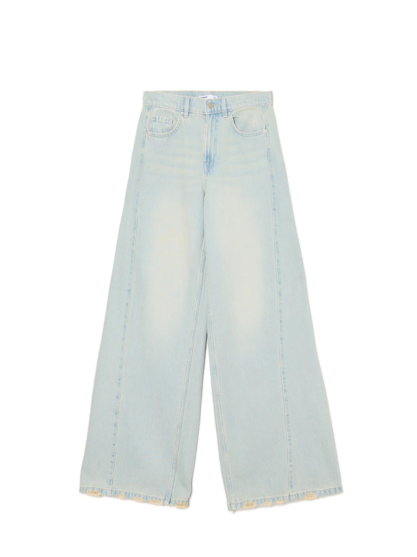 New Cropp Jasne jeansy wide leg niebieski