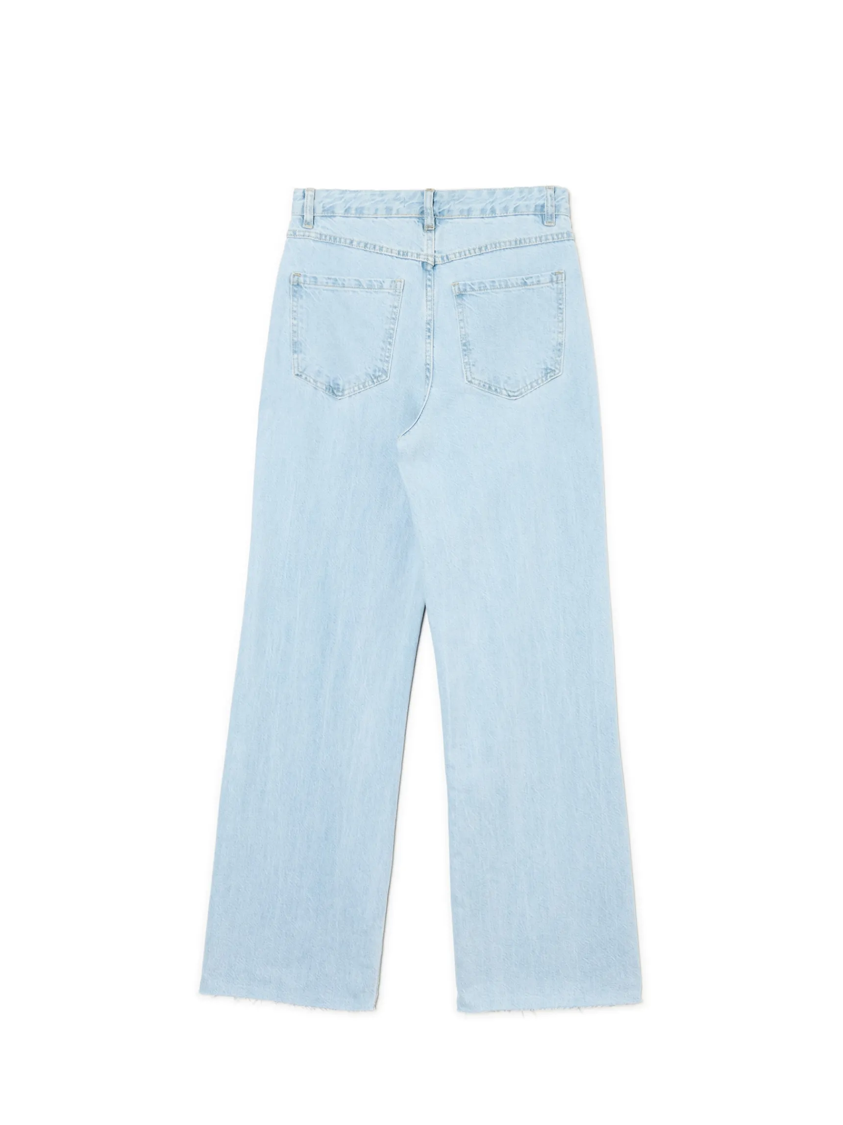 Best Cropp Jasne jeansy wide leg niebieski