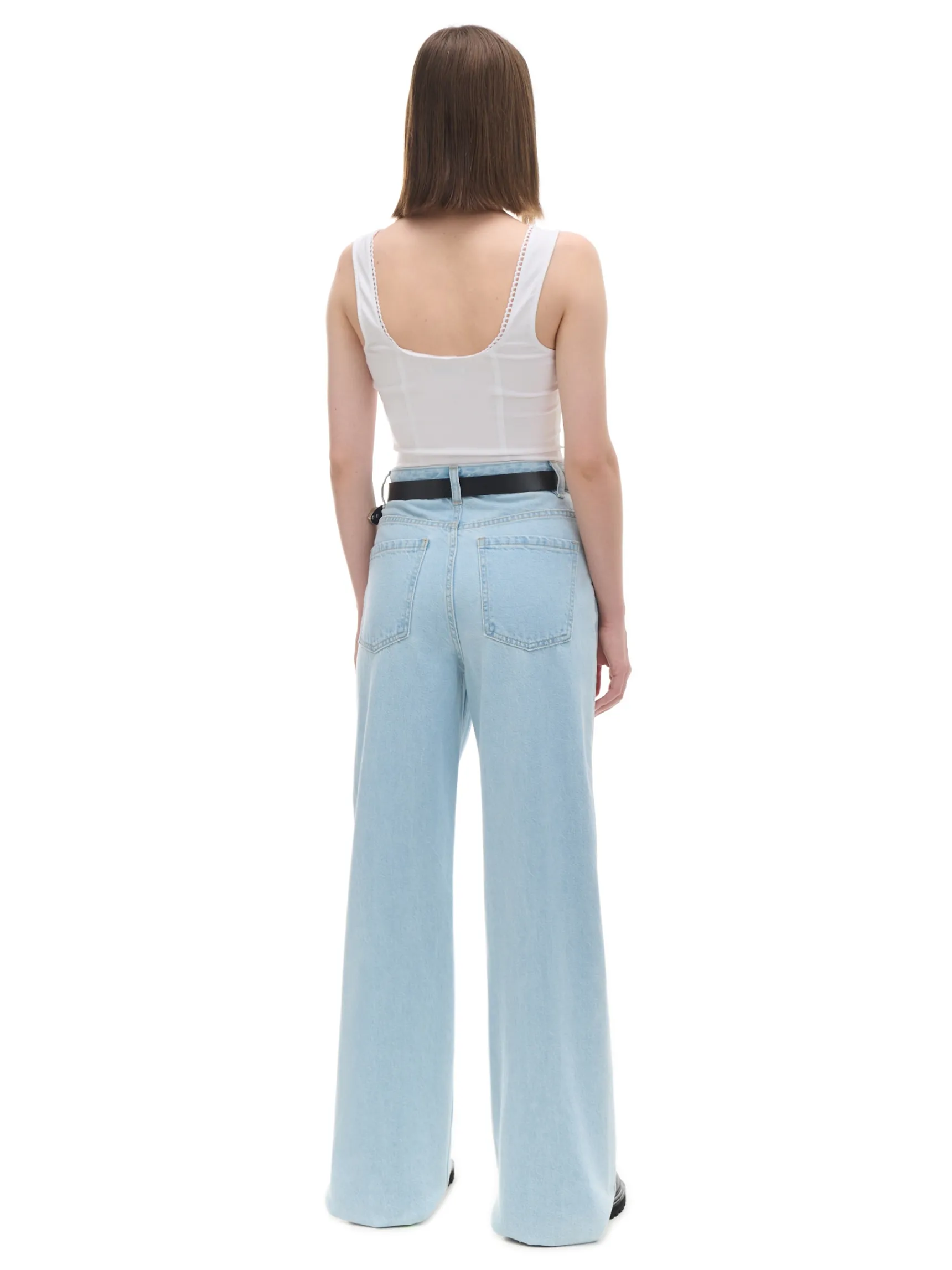 Fashion Cropp Jasne jeansy wide leg TALL niebieski