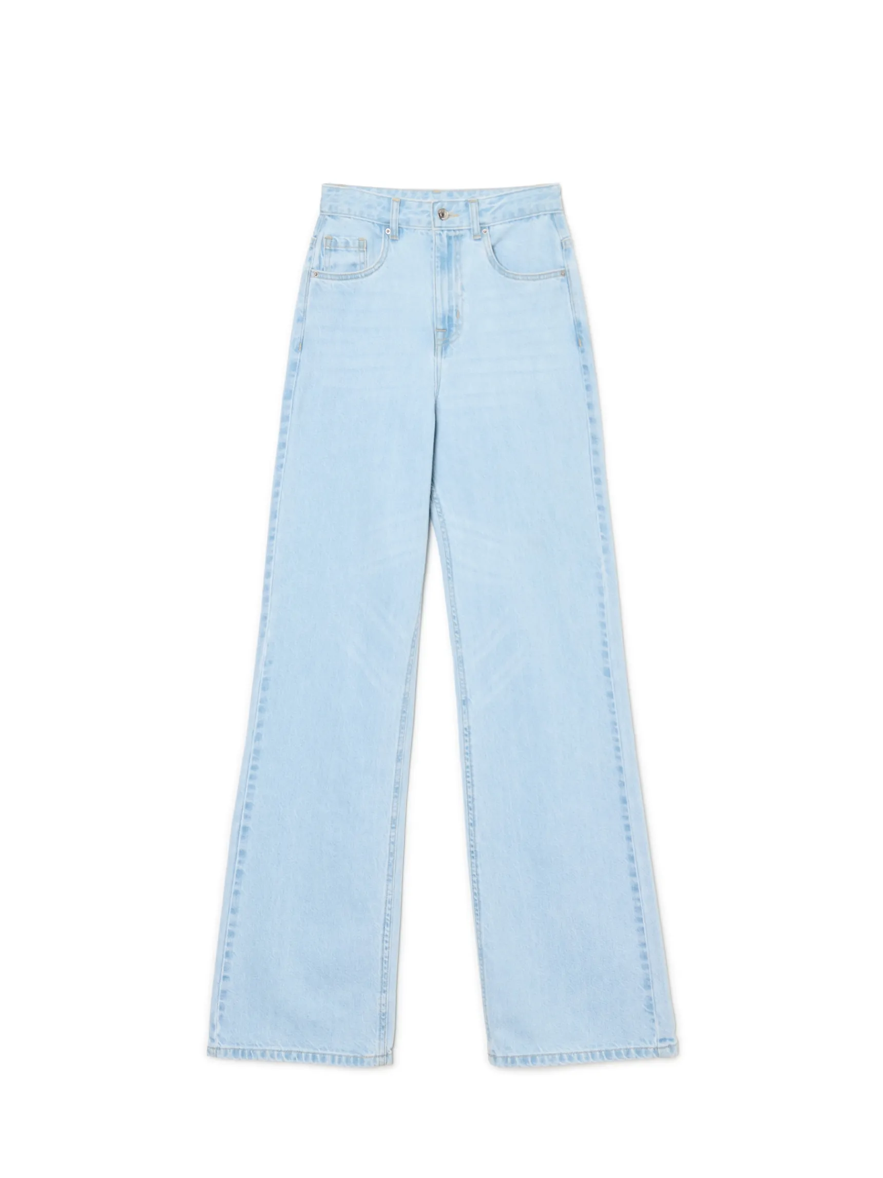 Fashion Cropp Jasne jeansy wide leg TALL niebieski