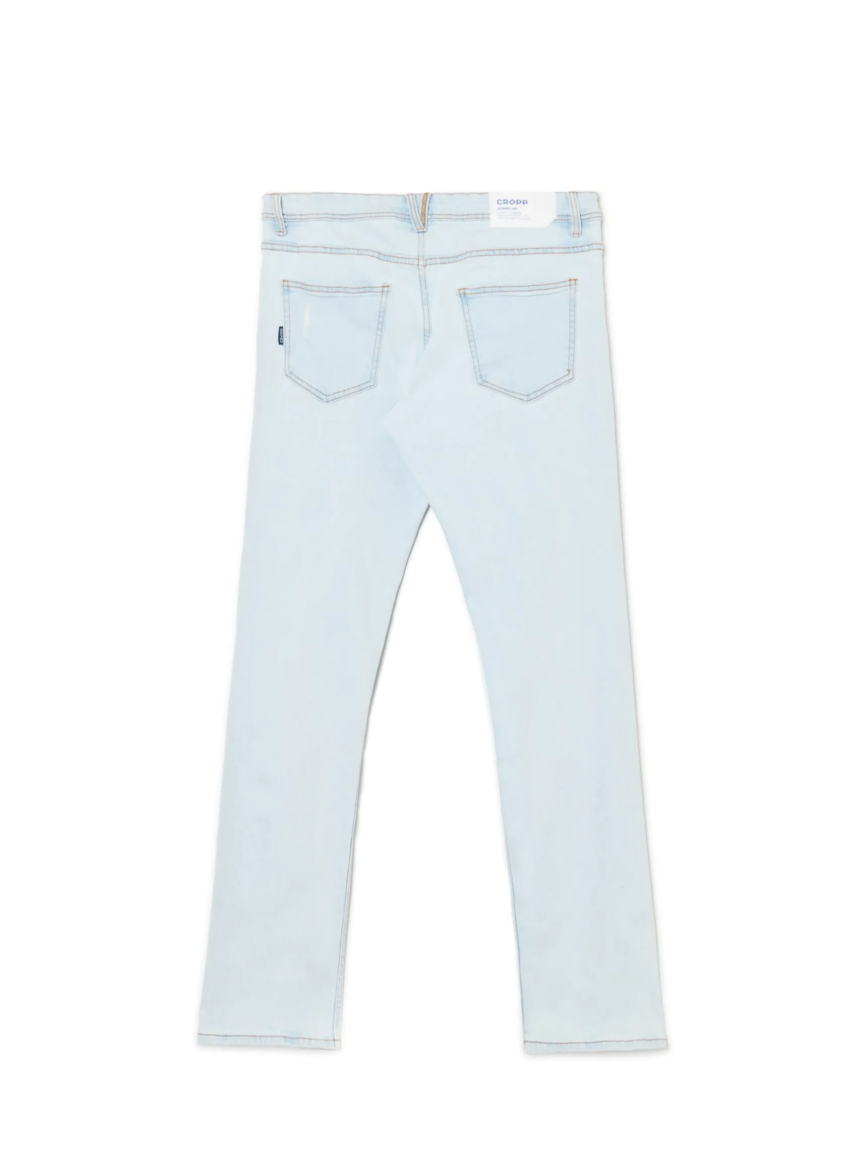 New Cropp Jasne jeansy z przetarciami na kolanach niebieski