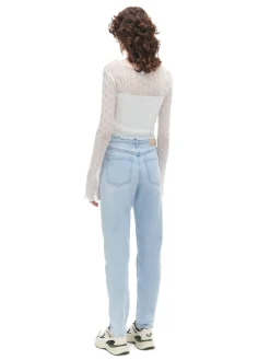 Online Cropp Jasnoe jeansy mom slim TALL niebieski