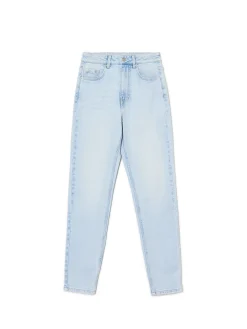 Online Cropp Jasnoe jeansy mom slim TALL niebieski