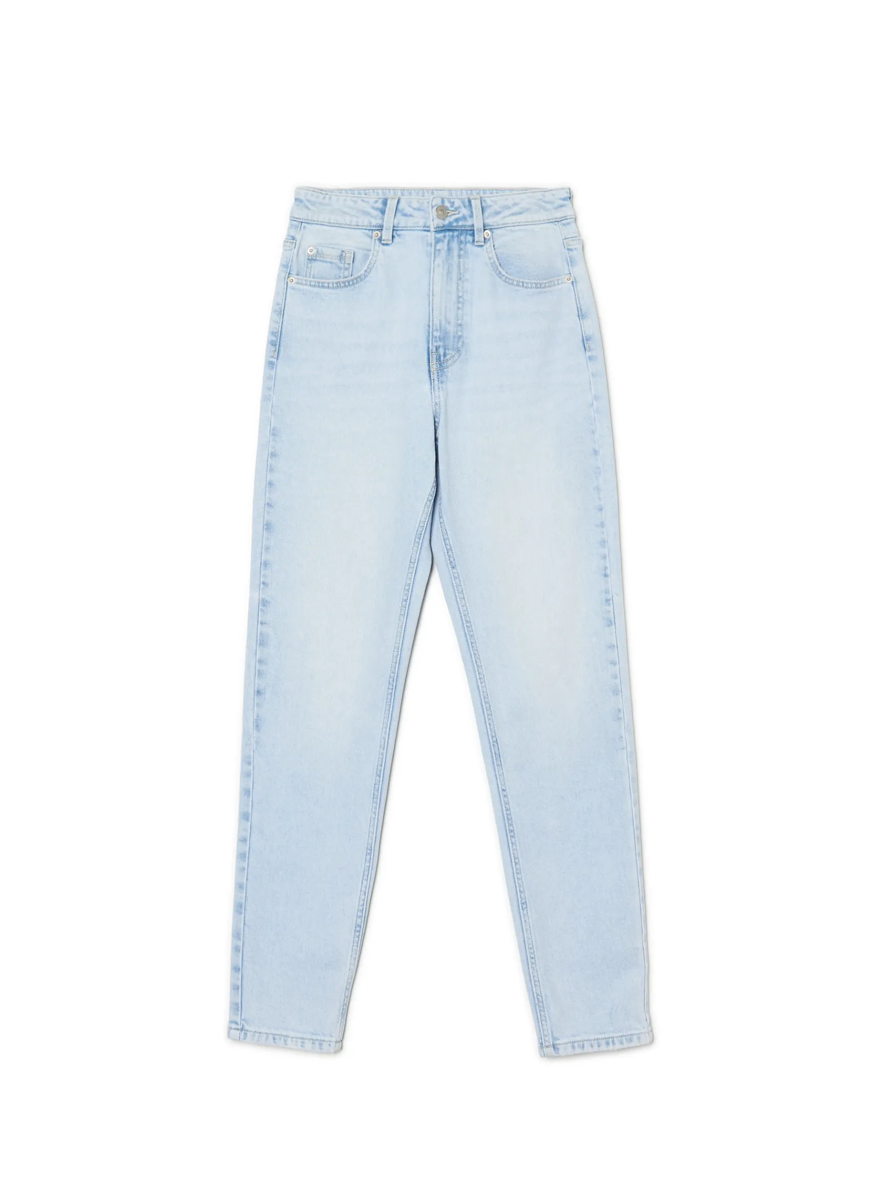 Online Cropp Jasnoe jeansy mom slim TALL niebieski