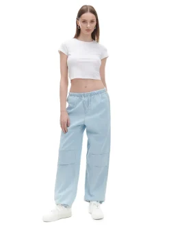 New Cropp Jasnoe jeansy parachute niebieski