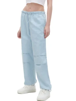 New Cropp Jasnoe jeansy parachute niebieski