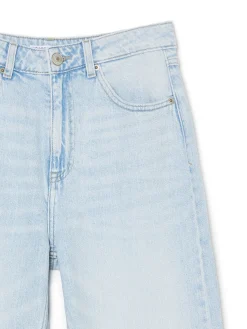 Clearance Cropp Jasnoe jeansy wide leg niebieski