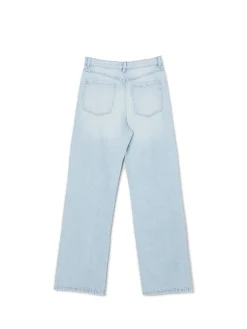 Clearance Cropp Jasnoe jeansy wide leg niebieski