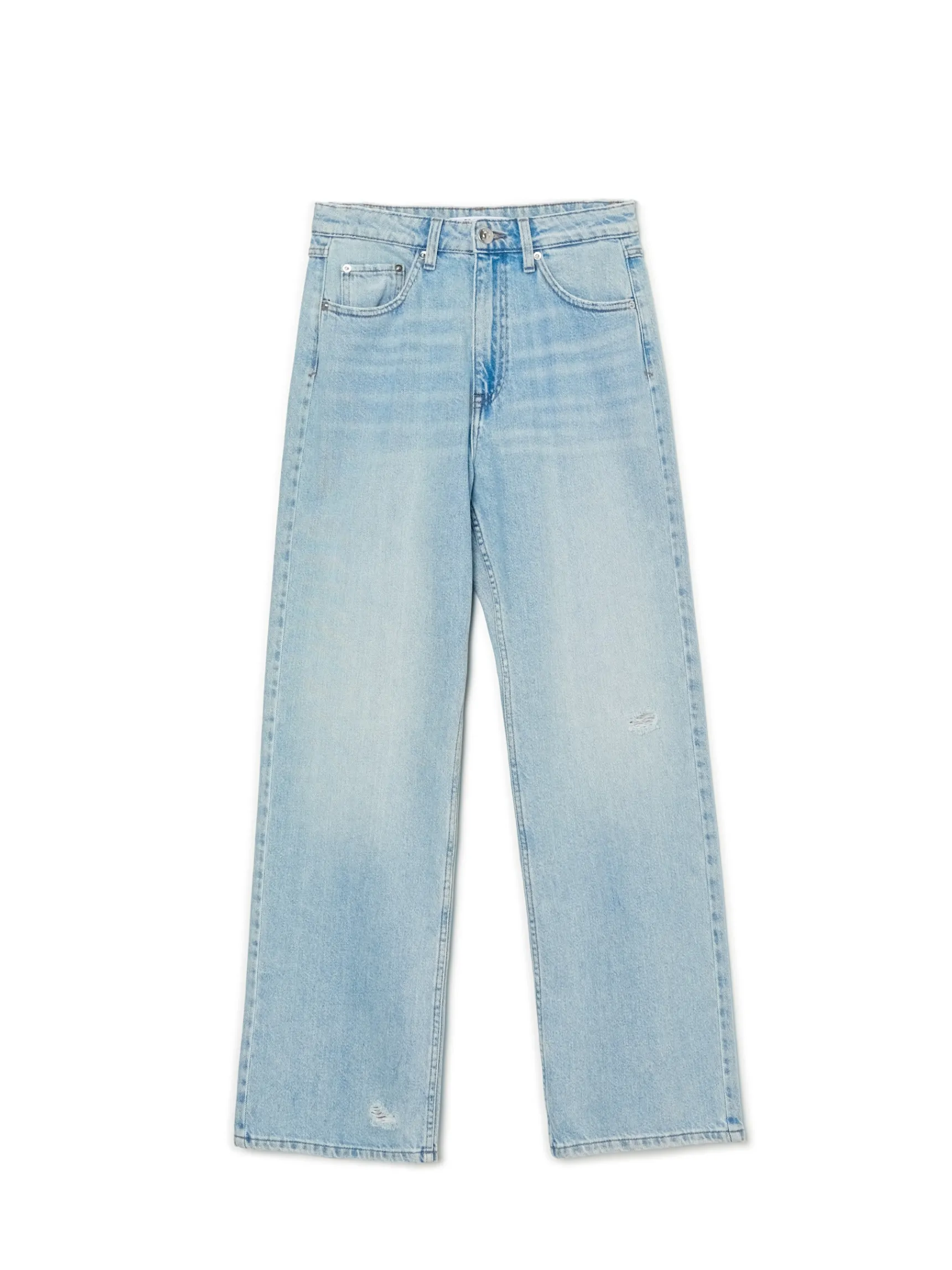 New Cropp Jasnoe jeansy wide leg niebieski