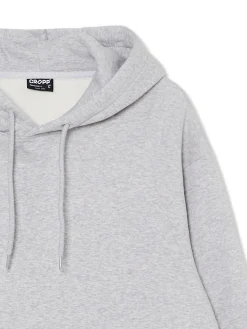 Online Cropp Jasnoszara bluza z kapturem jasnyszary