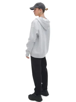 Clearance Cropp Jasnoszara rozpinana bluza oversize jasnyszary