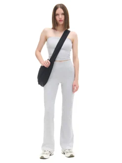 Sale Cropp Jasnoszare dresy typu flare jasnyszary