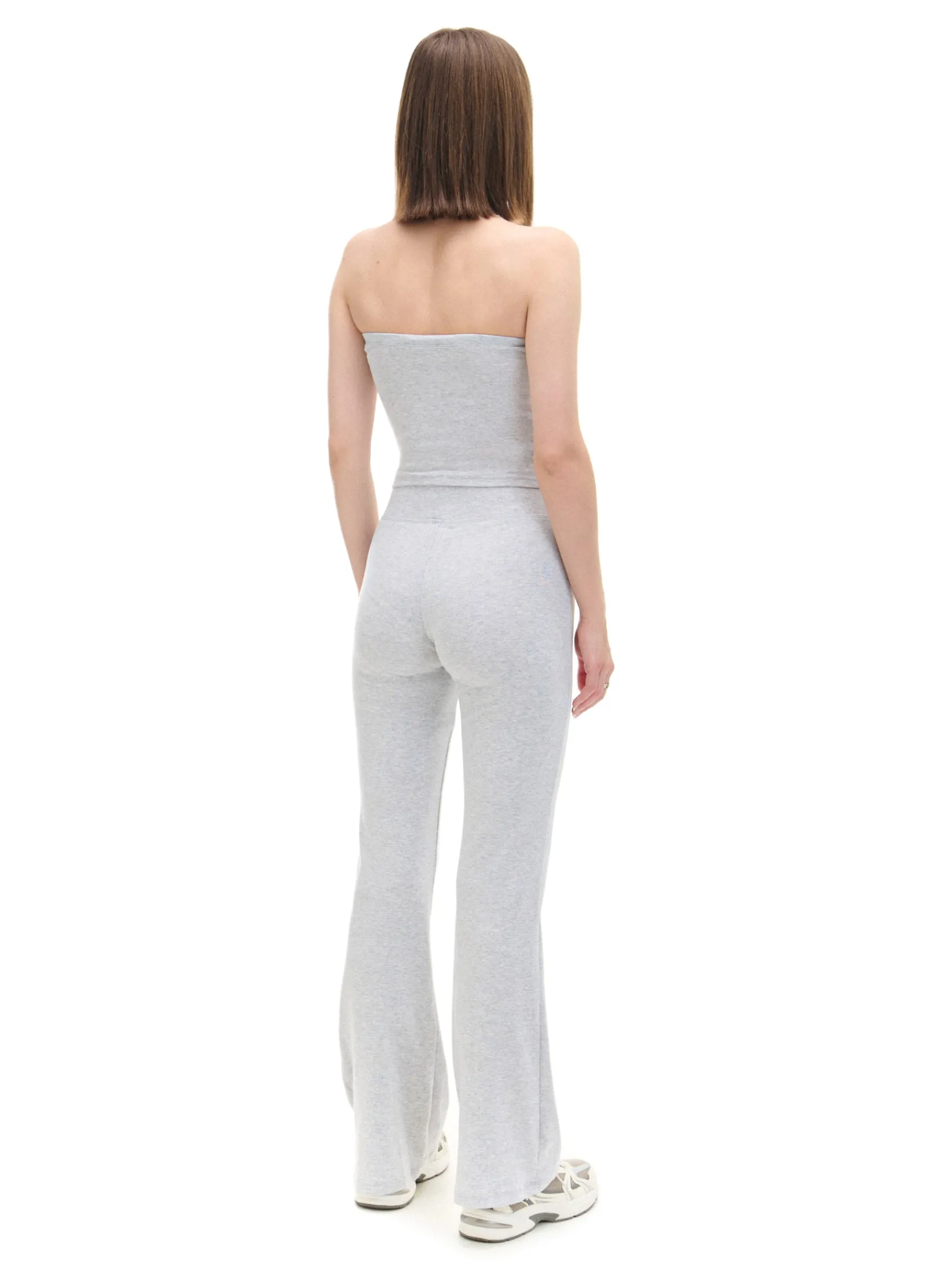 Sale Cropp Jasnoszare dresy typu flare jasnyszary