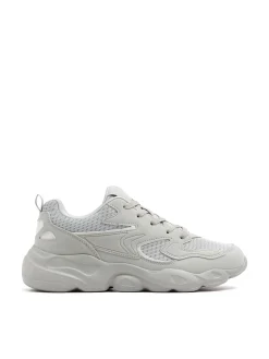 Hot Cropp Jasnoszare sneakersy z odblaskowymi elementami jasnyszary