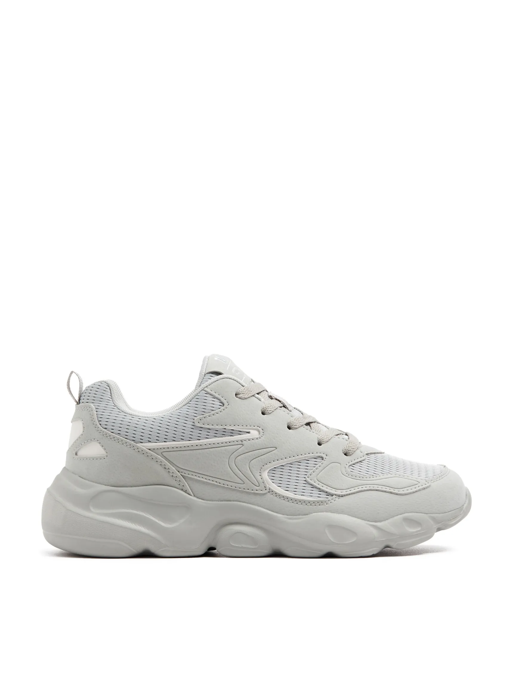 Hot Cropp Jasnoszare sneakersy z odblaskowymi elementami jasnyszary