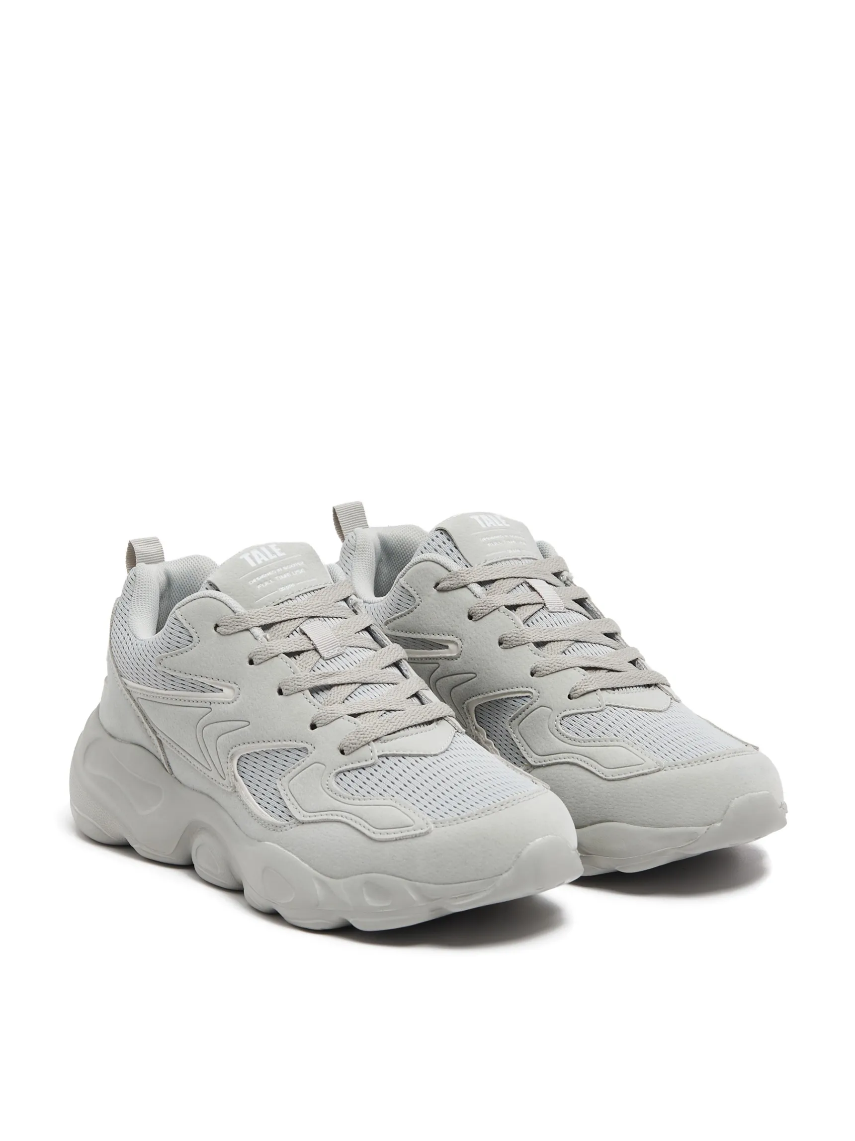 Hot Cropp Jasnoszare sneakersy z odblaskowymi elementami jasnyszary