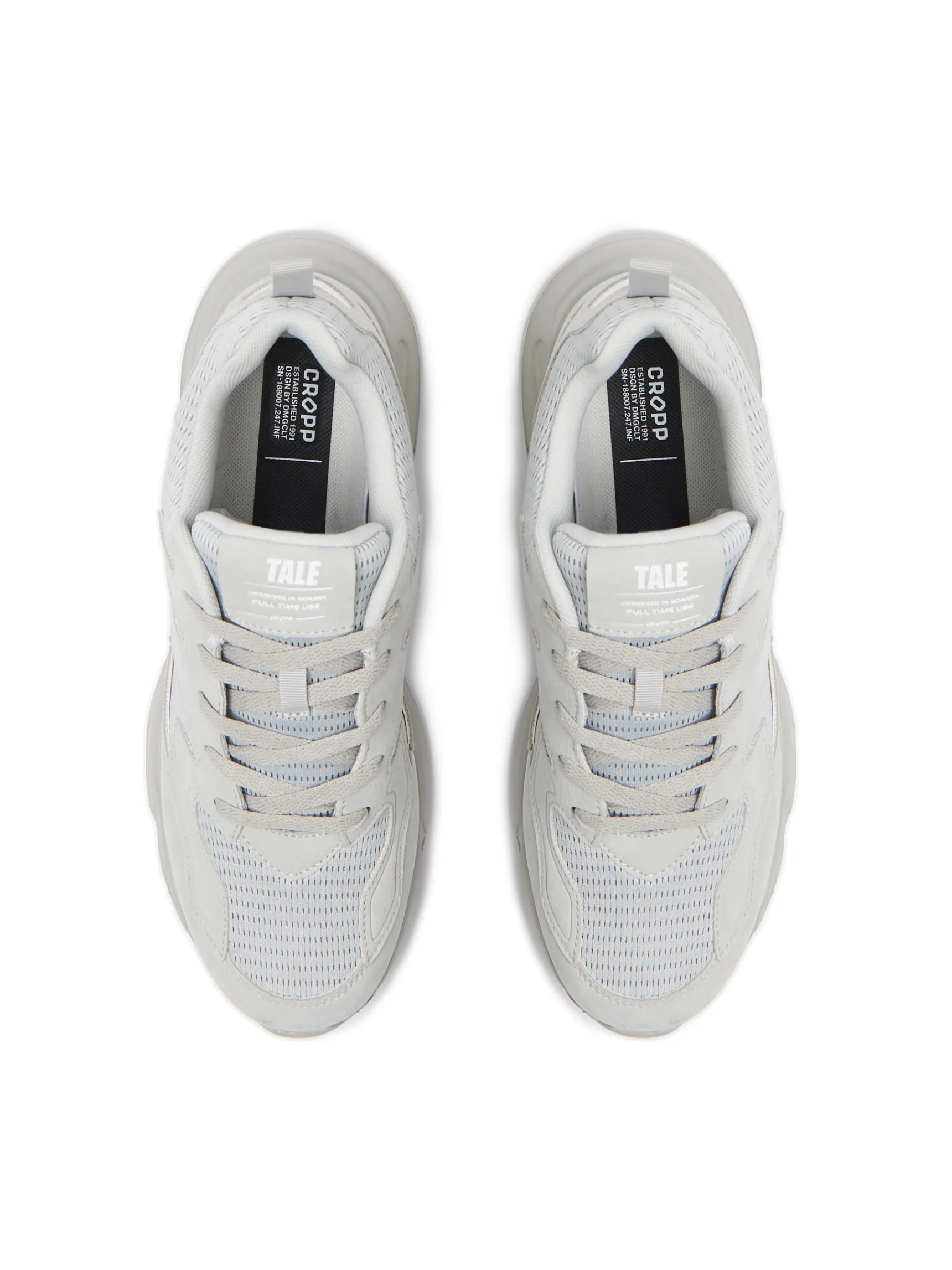 Hot Cropp Jasnoszare sneakersy z odblaskowymi elementami jasnyszary