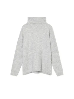 Online Cropp Jasnoszary sweter z golfem jasnyszary