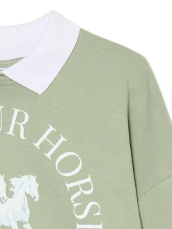 Fashion Cropp Jasnozielona bluza z kołnierzykiem zielony
