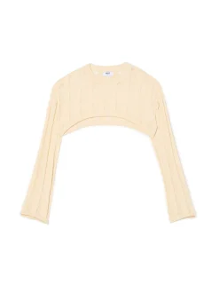 Fashion Cropp Jasny krótki sweter kremowy