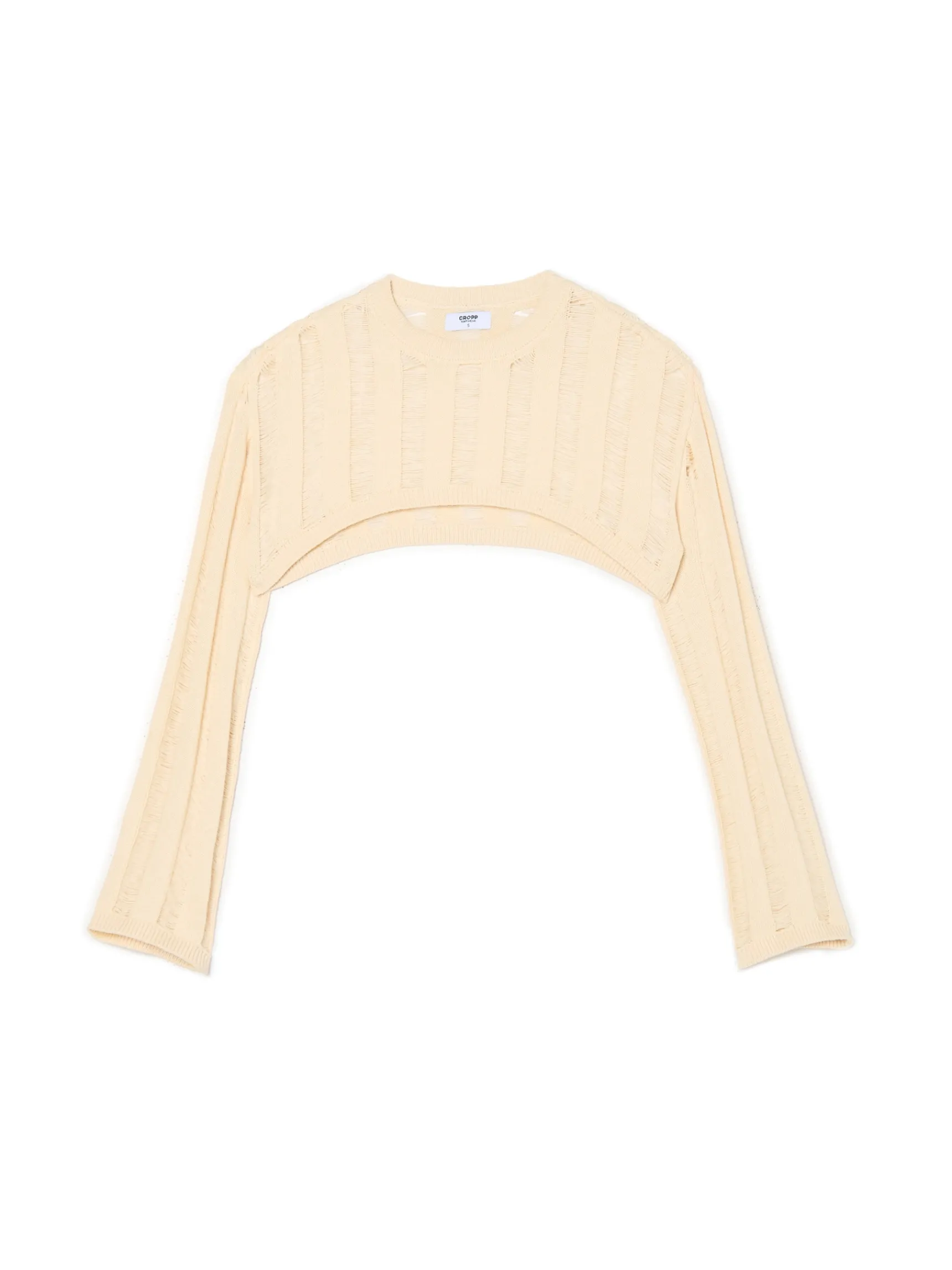 Fashion Cropp Jasny krótki sweter kremowy