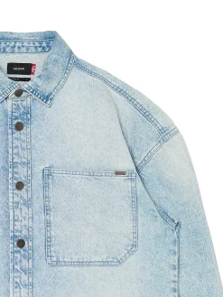 Fashion Cropp Jeansowa koszula retro niebieski