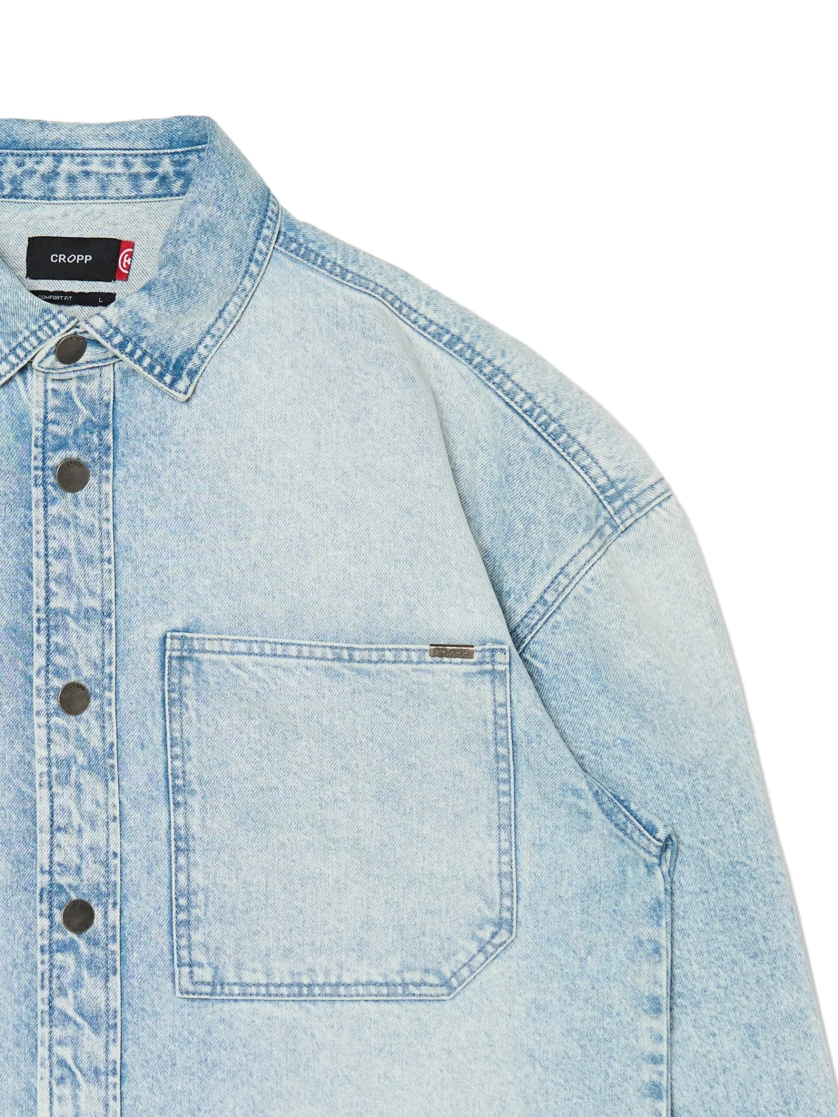 Fashion Cropp Jeansowa koszula retro niebieski