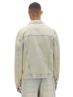 Sale Cropp Jeansowa kurtka katanka oversize jasnyszary