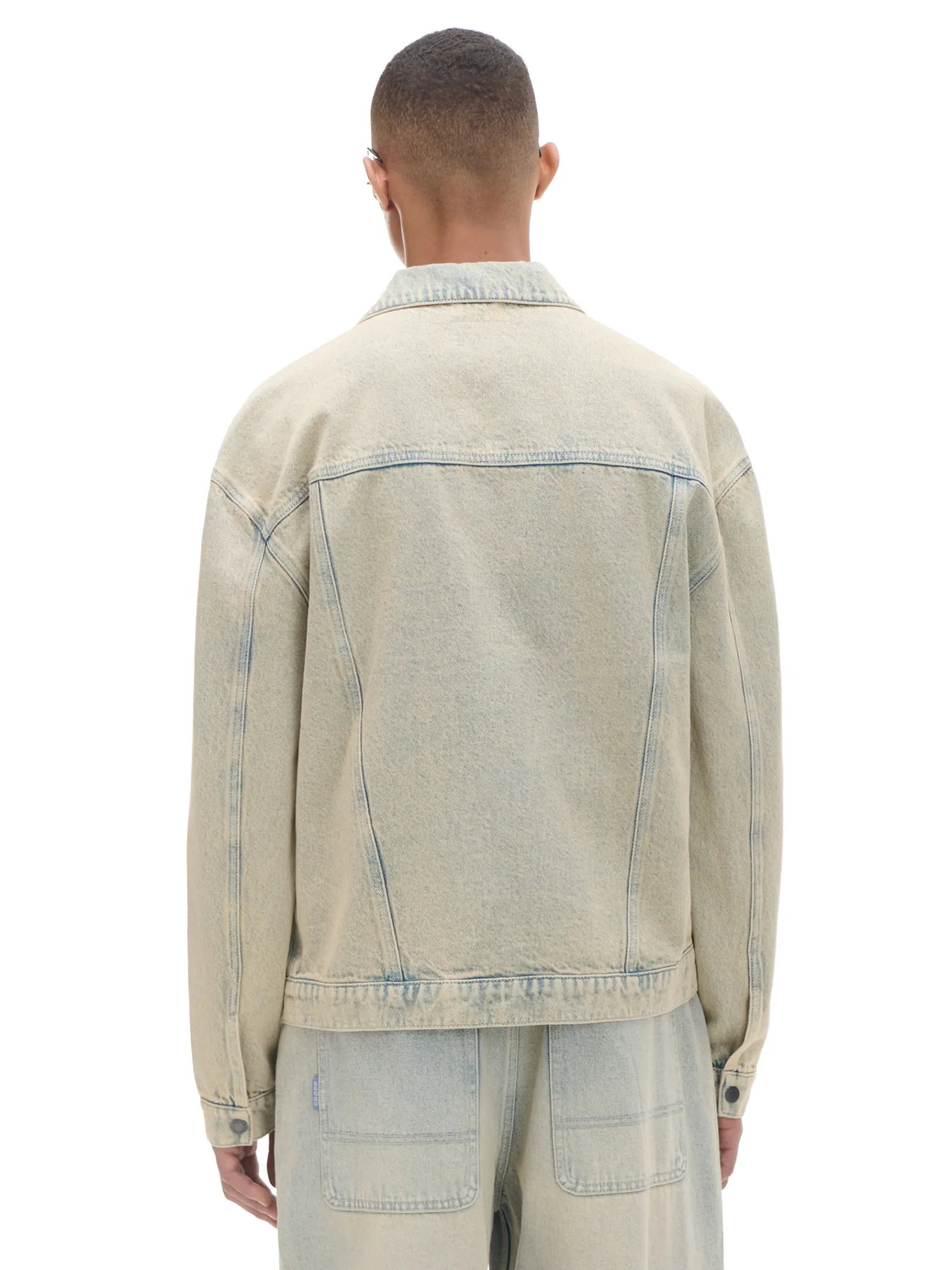 Sale Cropp Jeansowa kurtka katanka oversize jasnyszary