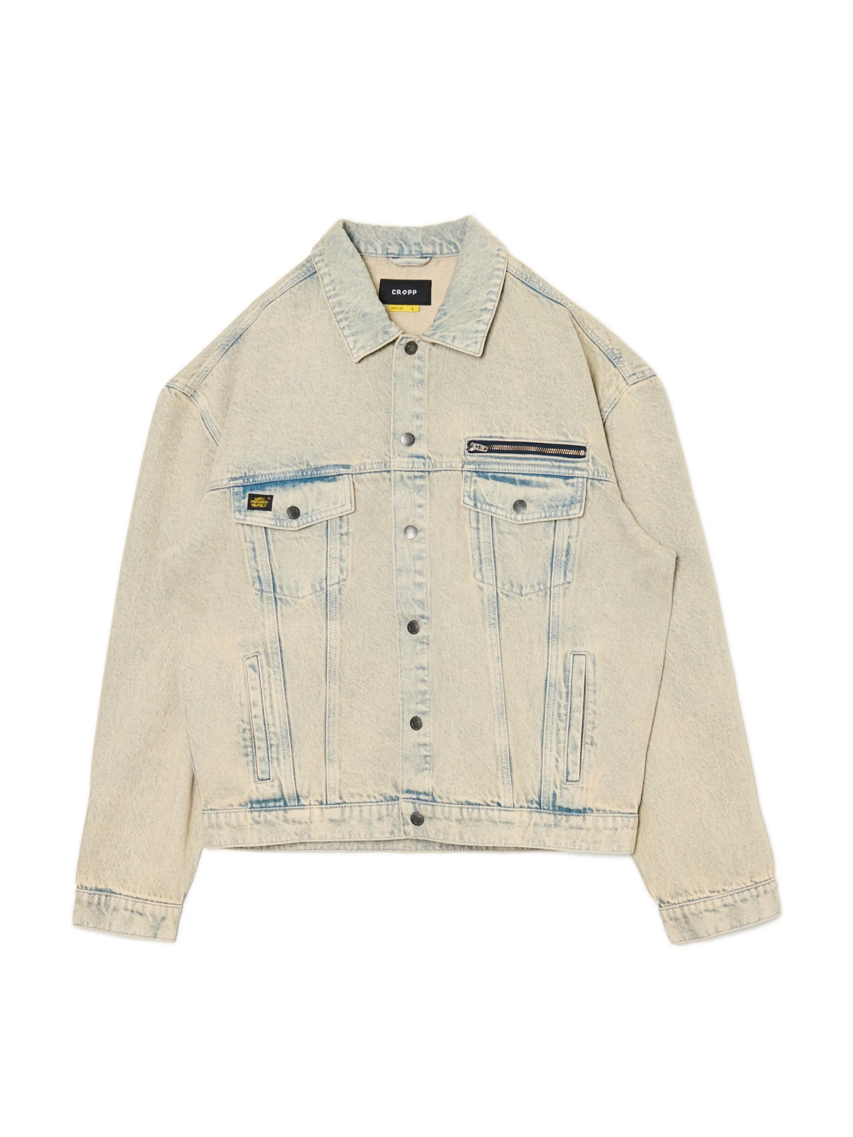 Sale Cropp Jeansowa kurtka katanka oversize jasnyszary